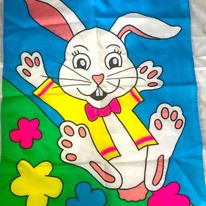 bunny decorative easter flag like new for garden or patio